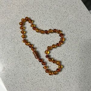 Amber baby teething necklace